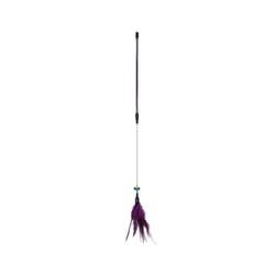 Brinquedo Varinha Pena Rosa Jambo Para Gatos - 1 Unidade