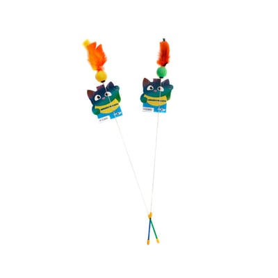 Brinquedo Varinha Plumas E Penas Para Gatos - Cores Sortidas