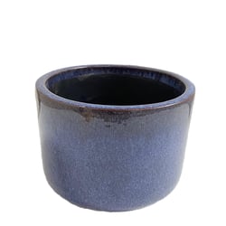 Cachepô De Cerâmica Azul Helena Tupã Nº 02 - 1 Unidade