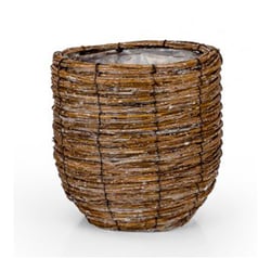 Cachepot Floral Atlanta Ninho Redondo Alto Para Jardim