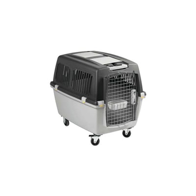Caixa De Transporte Chalesco Gulliver Com Rodinhas Para Cães E Gatos - Tamanho 6 Cinza