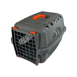 Caixa De Transporte Durapets Laranja Com Porta De Aço Para Cães E Gatos - Tamanho 2