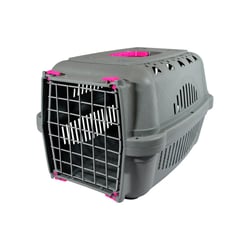 Caixa De Transporte Durapets Pink Com Porta De Aço Para Cães E Gatos - Tamanho 3
