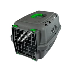 Caixa De Transporte Durapets Verde Com Porta De Aço Para Cães E Gatos - Tamanho 3