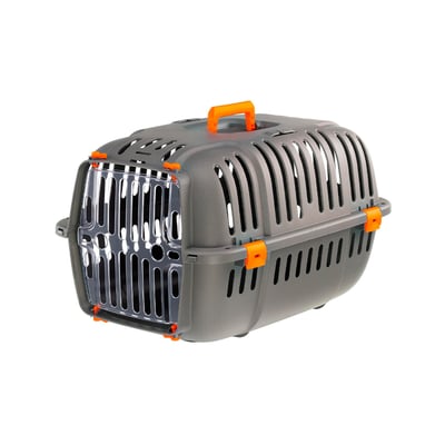 Caixa De Transporte Ferplast Jet Laranja Tamanho 20 Para Cães E Gatos