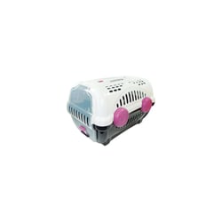 Caixa De Transporte Furacão Pet Luxo Branco Com Rosa N2 - 1 Unidade
