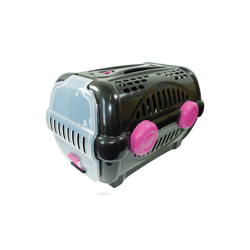 Caixa De Transporte Furacão Pet Luxo Preto Com Rosa N1 - 1 Unidade