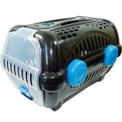 Caixa De Transporte Luxo Furacão Pet N2 Preto E Azul - 1 Unidade - Tamanho 2