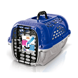 Caixa De Transporte Panther Pop Plast Pet Azul Para Cães E Gatos - Tamanho 5