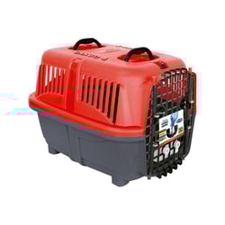 Caixa De Transporte Plast Pet Cargo Kennel Vermelha Para Cães E Gatos - 1 Unidade - Tamanho 4