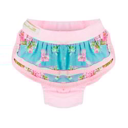 Calcinha Bonito Pra Cachorro Babado Floral Rosa - 1 Unidade - Tamanho P