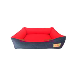Cama Amf Jeans Vermelha Para Cães E Gatos - Tamanho 3