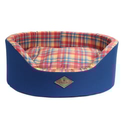 Cama Xadrez Bichinho Chic Azul P Para Cachorros