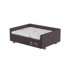 Cama Box Luxo Probel Própet Plus Marrom E Branco Para Cães E Gatos - Conjunto - Tamanho 1