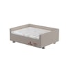 Cama Box Pet Sleep Luxo Tamanho 2 Bege E Branco Para Cães E Gatos