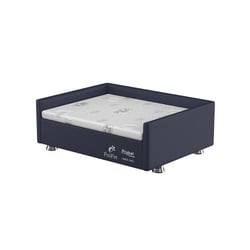 Cama Box Probel Própet Plus Luxo Azul/Branco Para Cães E Gatos - Tamanho 2