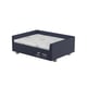 Cama Box Própet Plus Luxo Azul E Branco Para Cães E Gatos - 1 Unidade - Tamanho 3 - Tamanho 3