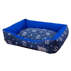 Cama De Tecido Retangular Maxximo Pet Azul Brasão Coroa M - 1 Unidade