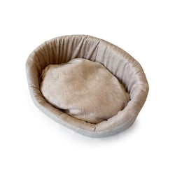 Cama Luxo Sued Bege São Benedito Pet Europa Tamanho 2 Para Cachorros