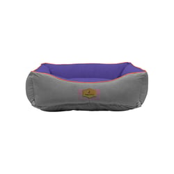 Cama Petpuf Premium Cinza E Roxo Tam.P Para Cães E Gatos