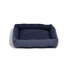 Cama Quadrada Spike Polka Azul Para Cães E Gatos