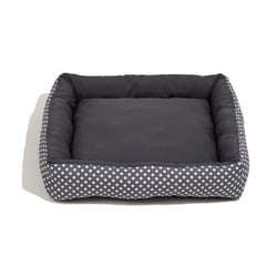 Cama Quadrada Spike Polka Cinza Para Cães E Gatos - 1 Unidade - Tamanho P