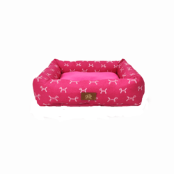 Cama Retangular Carmel Rosa Para Cães P - 1 Unidade