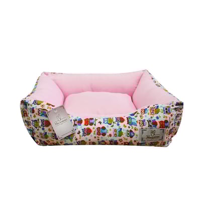 Cama Retangular Maxximo Pet Coruja Rosa M - 1 Unidade