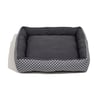 Cama Spike Quadrada Polka Cinza Para Cães E Gatos Tamanho G