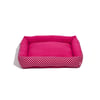 Cama Spike Quadrada Polka Rosa Para Cães E Gatos