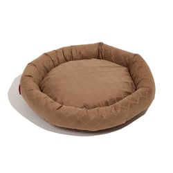 Cama Velvet Redonda Bege Para Cães E Gatos - 1 Unidade - Tamanho P