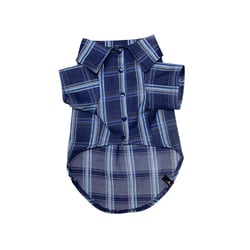Camisa Social Acapulco Xadrez Azul Para Cães E Gatos - 1 Unidade