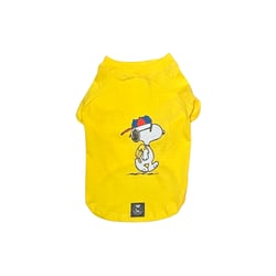 Camiseta Snoopy Acadêmico Amarela Zooz Pets Gg Para Cachorros - Tamanho GG