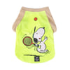 Camiseta Snoopy Beach Tennis Verde Neon Zooz Pets Para Cachorros - Tamanho G