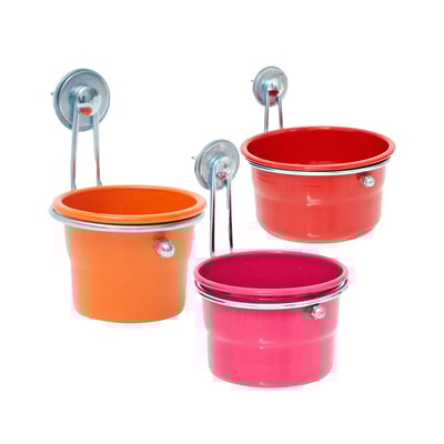 Caneca Com Trava Kakatoo Para Pássaros - Cores Sortidas - Tamanho P - 1 Unidade