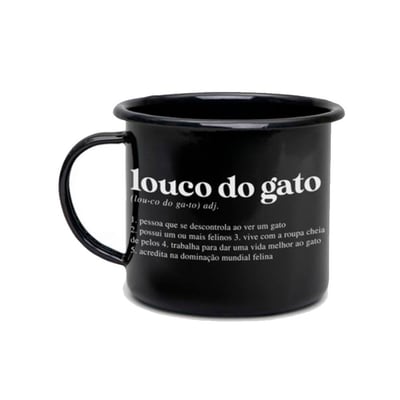 Caneca Gato Louco 370Ml - Decoração E Presentes