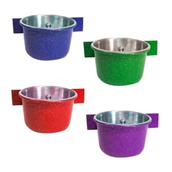 Caneca Power Pets Alumínio Com Aba Para Pássaros - Cores Sortidas - 1 Unidade - Tamanho P