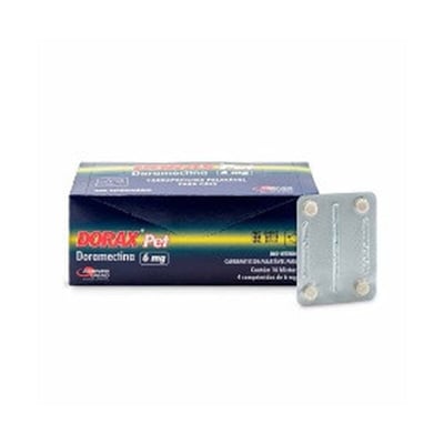 Carrapaticida Dorax Pet Doramectina Para Cães - Blister Com 4 Comprimidos