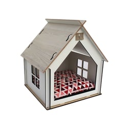 Casa Hello Pet Barcelona Branco E Vermelho Para Cães E Gatos