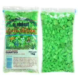 Cascalho De Quartzo Aqua Pedras Verde Flúor - 1Kg