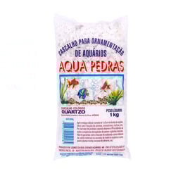 Cascalho Para Aquário Branco Quartzo Nº 2 Aqua Pedras - 1Kg