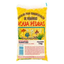 Cascalho Para Aquário Quartzo Aqua Pedras Amarelo Gema - 1Kg