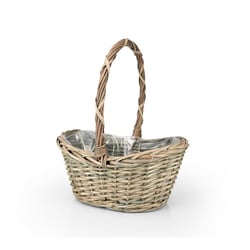 Cesto Floral Atlanta Oval Com Alça Para Jardim