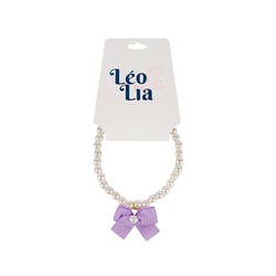 Colar Leo E Lia Com Laço Lilás Para Cães E Gatos - 1 Unidade - Tamanho M