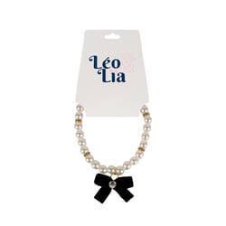 Colar Leo E Lia Com Laço Preto Para Cães E Gatos - 1 Unidade - Tamanho P