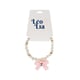 Colar Leo E Lia Com Laço Rosa Bebe Para Cães E Gatos - 1 Unidade - Tamanho P - Tamanho P