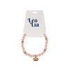 Colar Leo E Lia Com Pingente Rosa - Tamanho M Para Cães E Gatos