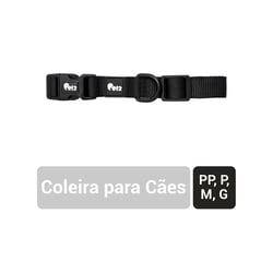 Coleira Antiparasitária Petz Preta Para Cães - 1 Unidade - Tamanho PP