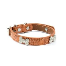 Coleira Caes The Pets Fashion Bone Strass Grande