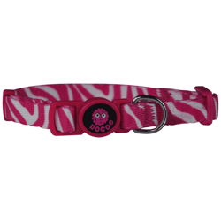 Coleira Doco Zebra Rosa Para Gatos - 1 Unidade